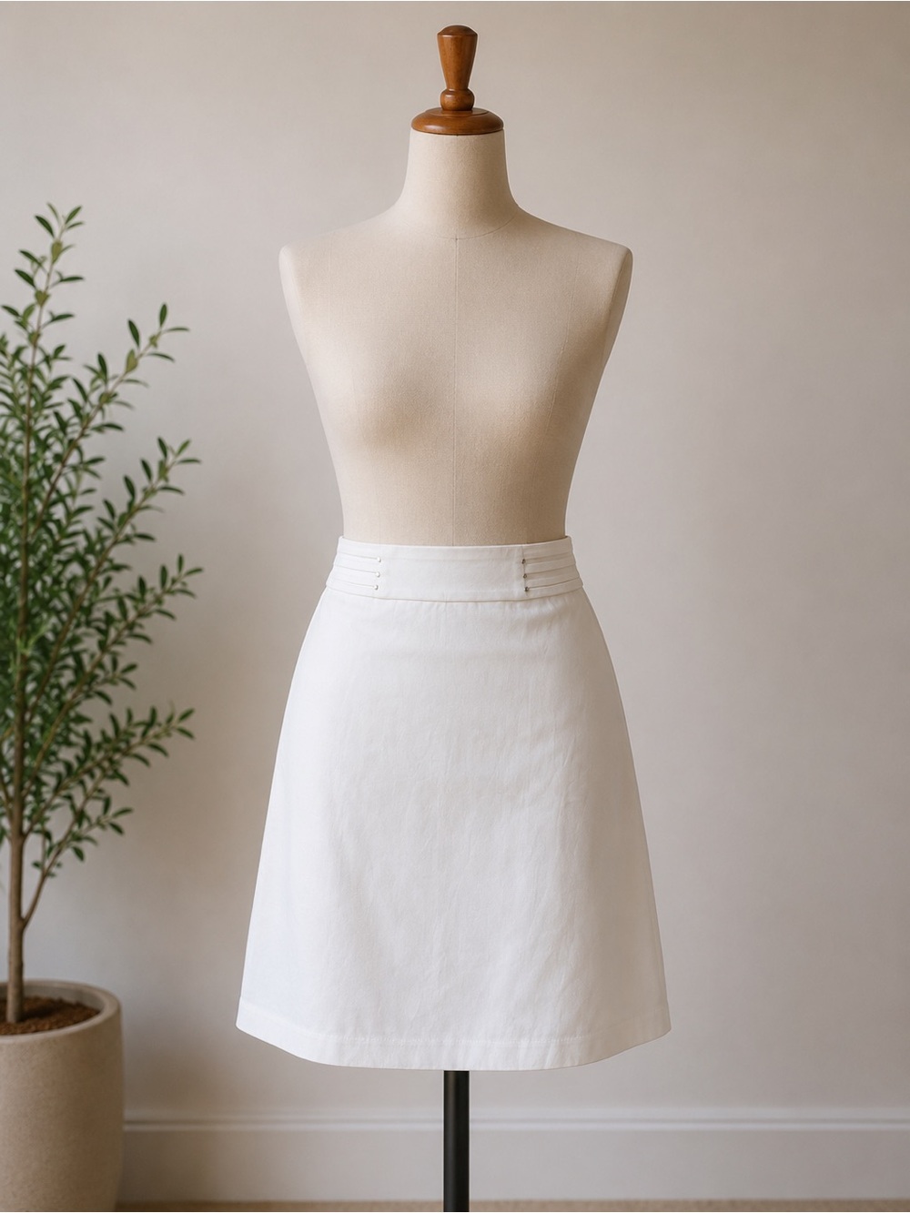 JM Collection White A-Line Mini Skirt